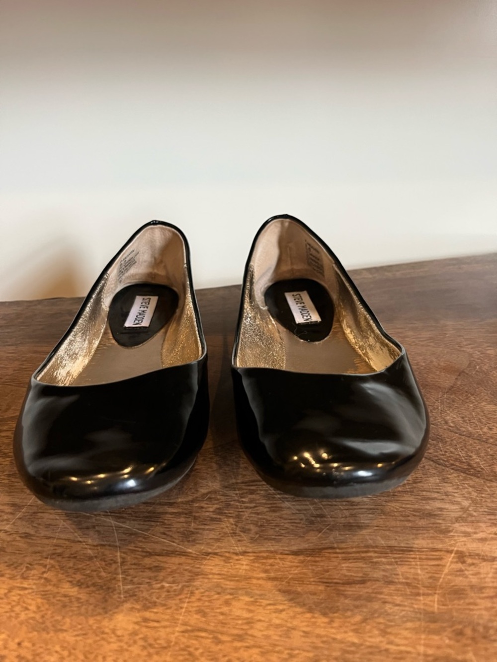 Steve Madden Polished Black Ballet Flats